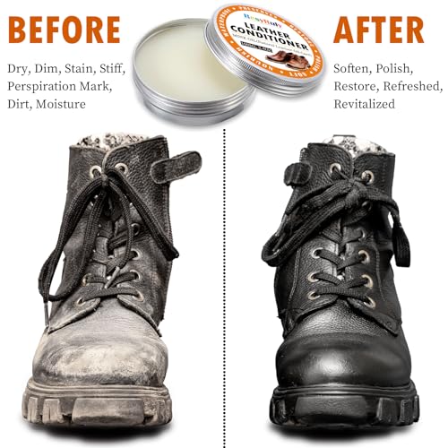 Mink Oil Paste Leather Conditioner Boots Wax Waterproof Smooth Couch Purse Shoes Bag Jacket Soft Polish Furniture Salve Sofa Car Seat Restore Shine Saddles Baseball Glove Natural Leather Care Balm