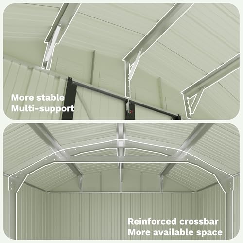 10x12 FT Barn Style Metal Storage Shed
