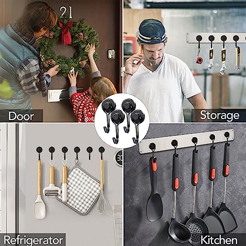 Magnetic Hooks 12 Pack 40Lbs Heavy Duty Neodymium Magnet Hooks