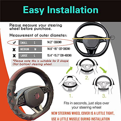 D Shaped 14 Inch Small Steering Wheel Cover Great Grip