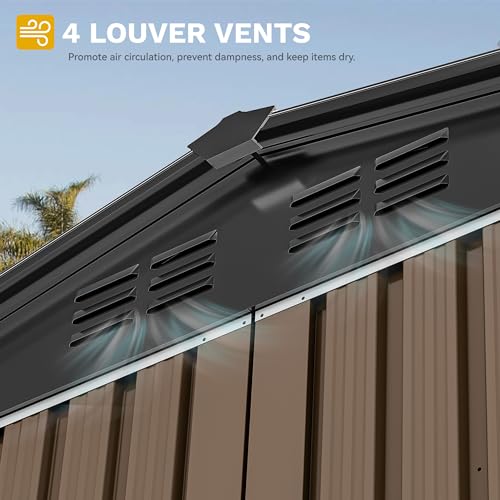 8'x6' Large Metal Outdoor Storage Shed