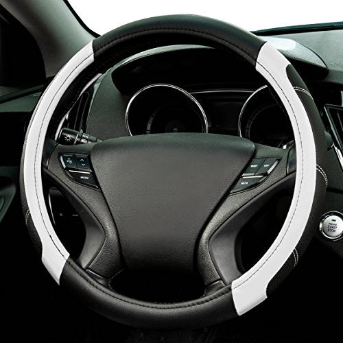 Line Rider Microfiber Leather Sporty Steering Wheel Cover Universal Fits for 95% Truck