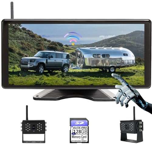 Wireless Touchable Screen 128GB Large Audio 1080P 2 Split Image 11 Inch Monitor Backup Camera Built