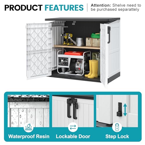 Outdoor Storage Cabinet 36 Cu Ft with Lockable Doors