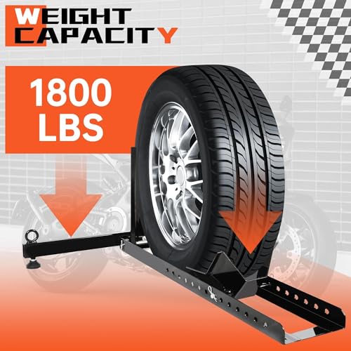 Adjustable Motorcycle Wheel Chock Stand Upright 1800lb Capacity