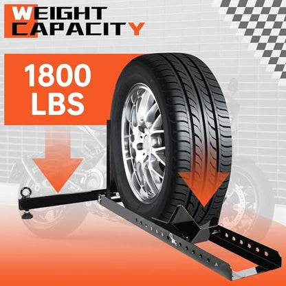 Adjustable Motorcycle Wheel Chock Stand Upright 1800lb Capacity