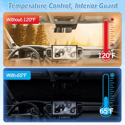Windshield Sun Shade Umbrella for Toyota Tundra 2022 2023 2024 2025 2026 Rear Window Shades 100% UV Protection and Blackout Privacy 5PCS Car Window Covers Accessories (5 Count)