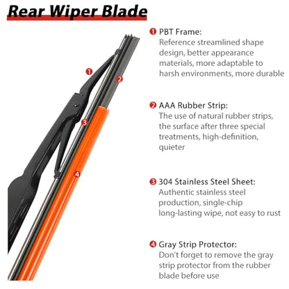 Rear Windshield Wiper Replacement for Chevrolet Chevy Equinox 2010