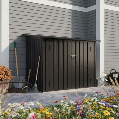 Outdoor Storage Cabinet 35Cu.Ft Metal Storage Shed with Floor&Shelf (2 Count (Shelves))