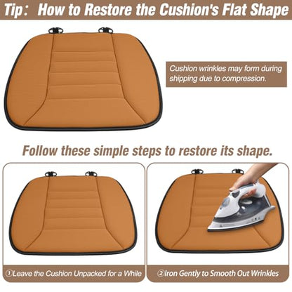 2PCS Car Seat Cushion Pad 1.2" Thick Comfort Seat Protector for Car Driver Seat Office Chair Home Use Memory Foam Seat Cushion with Non Slip Bottom