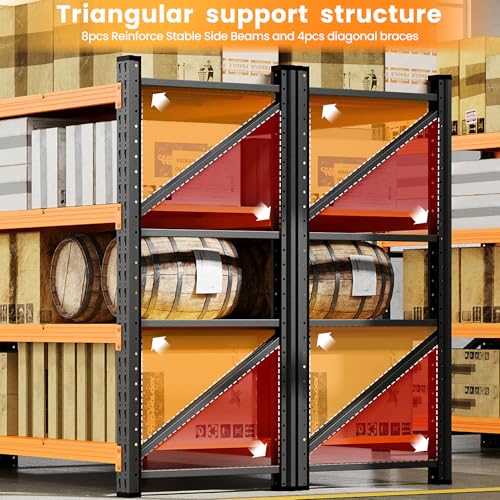 79” Wide Heavy Duty Metal Garage Shelving