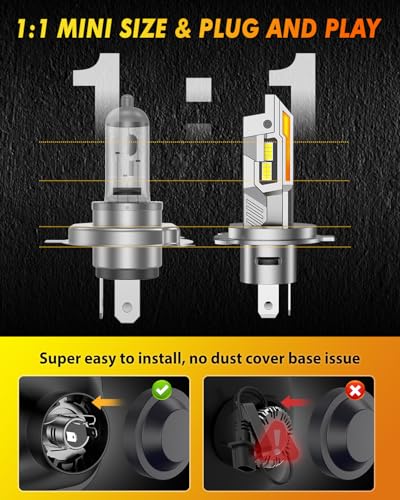 H4/9003/HB2 Light Bulbs, 100,000LM 12X Ultra-Bright, Off-Road Only