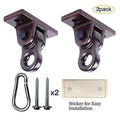 Heavy Duty Bronze Swing Hangers Screws Bolts Included Over 5000 lb Capacity Playground Porch Yoga Seat Trapeze Wooden Sets Indoor Outdoor (2 Count)