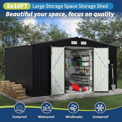 8x10 FT Metal Storage Sheds Outdoor