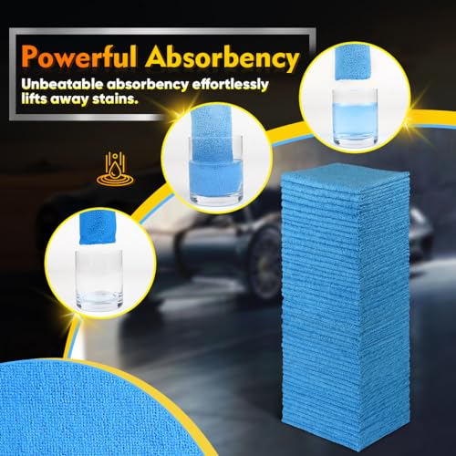 Blue Microfiber Cleaning Cloths 100 Pack (100 Count)
