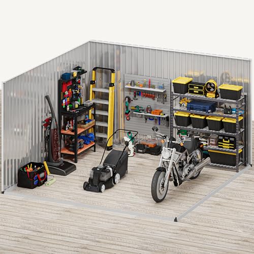 10x10ft Metal Outdoor Storage Shed with Window