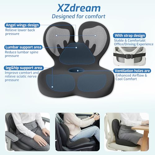 Seat Cushion with Lumbar Support Pillow
