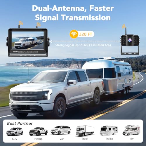 2 Wireless Backup Camera with 7" 1080p Monitor