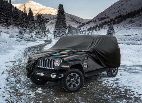 Jeep Wrangler Car Cover 4 Door Fits Sahara Rubicon Unlimited Sport JK JL. Jeep Wrangler Car Cover 4 DR for All Weather
