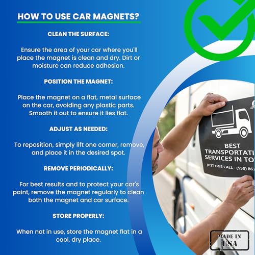 2-Pack, (12x18 in) Custom Laminated Car Magnets for Business Advertising