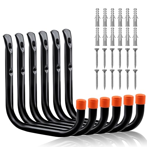 6 Pack 8 Inch Heavy Duty Garage Hooks
