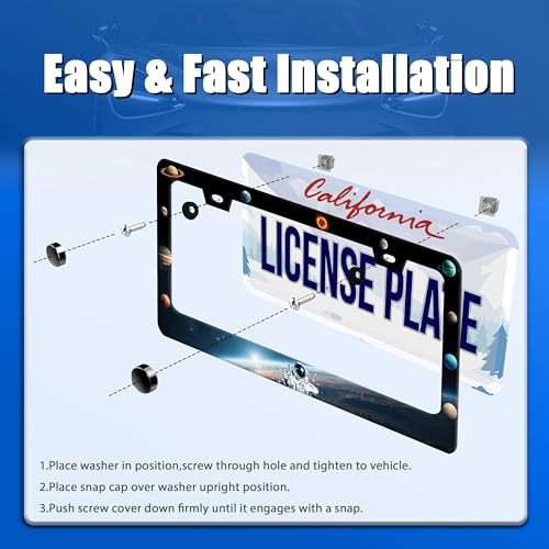 Plantes License Plate Frame Stainless Steel Car Accessory 6.3x12.3 Inch