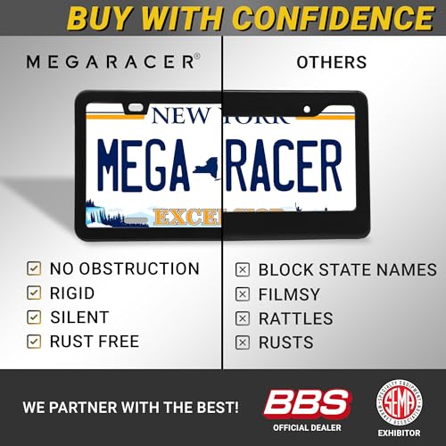 Premium Slim Matte Black License Plate Frame