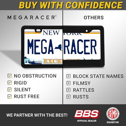 Premium Slim Matte Black License Plate Frame