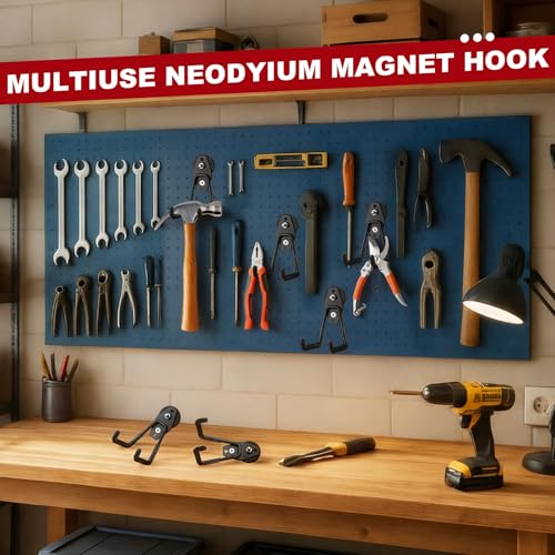 30 Pcs Large Magnetic Hooks Heavy Duty Garage Magnet Hooks Strong Storage Utility Magnetic Hangers with Anti Slip Rubber Coating for Indoor and Outdoor Hanging (30 Count)