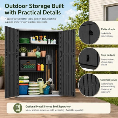 47 Cu.Ft Vertical Outdoor Storage Shed with Reinforced Floor
