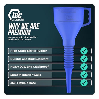FlexAll Long Flexible Oil Change Funnels for Automotive Use