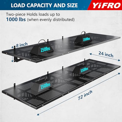 4 Pack 2x3ft Heavy Duty Garage Wall Shelving (4 Count)