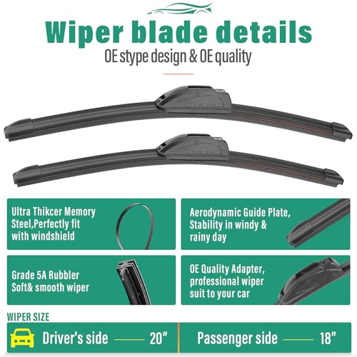 Windshield Wiper Blade Replacement for Ford Escape 2005 2006 2007