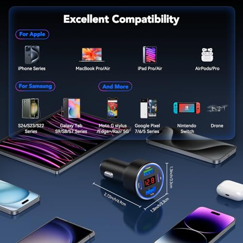 iPhone 17 Car Charger USB C Fast Charge Cable
