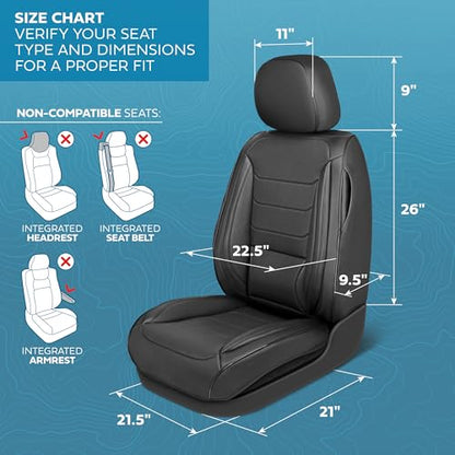 Curated Elite Leather Seat Covers for Cars & SUVs (2 Count)