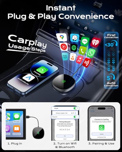 Wireless Carplay Adapter for iPhone & Android Auto 2
