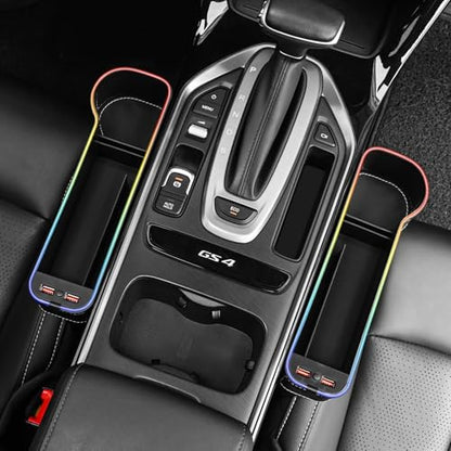 2 Pack LED Car Seat Gap Organizer with 56W Charger (2 Count)
