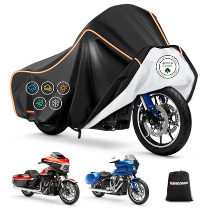 Motorcycle Cover for Harley Touring Models Road King 420D & Cotton Lining