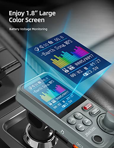 Big Screen & Strong Mic Bluetooth Car Adapter FM Transmitter
