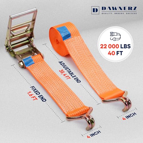 Ratchet Straps with Double J Hook 4 inch X 40 ft 22000 Lbs MBS