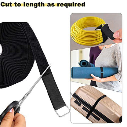 1"x16ft Hook and Loop Straps with 25 Metal Buckles (16 Foot)