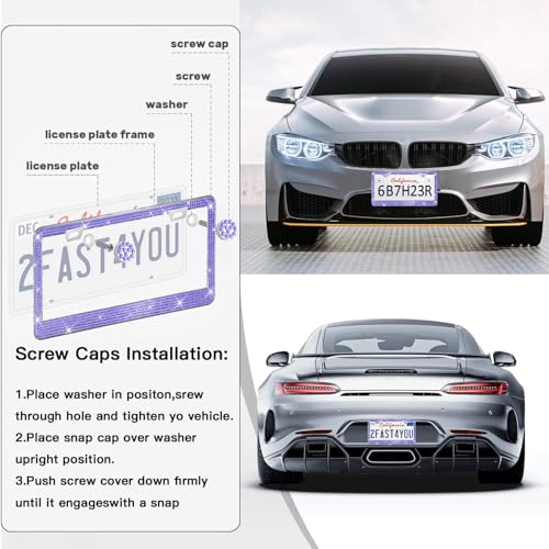2 Pack License Plate Frames for Women