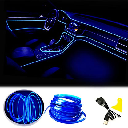 El Wire Blue Interior Car LED Strip Lights
