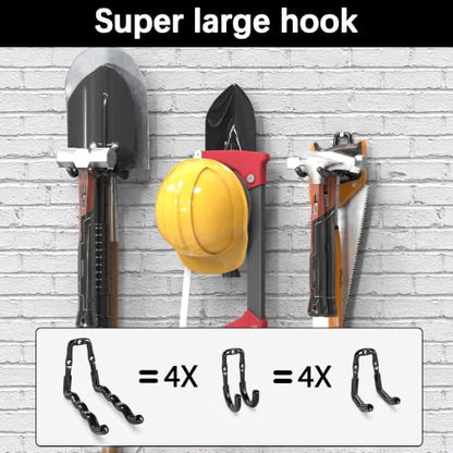 Garage Hooks Heavy Duty 6 Pack Wall Mount Storage Organizer (4 Count)