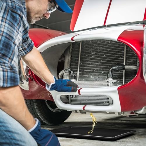 1 Set 27'' x 20''x 1.4'' Oil Drain Drip Pan for Car with Square No Splatter Pad Oil Drip Tray with Mat for Under Car Transmission Garage Automotive Driveway to Keep Floor Clean