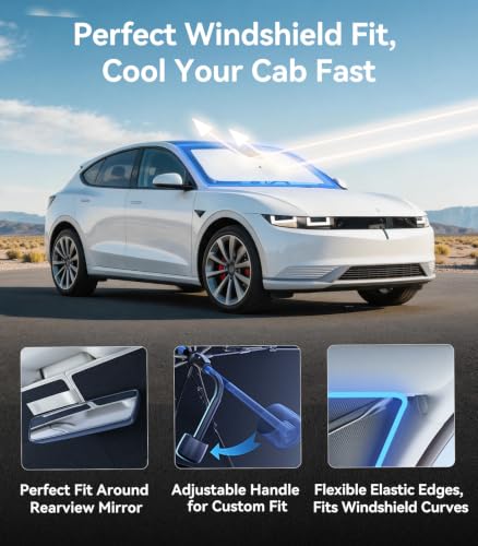 Vinyl Coating Heat Shield] Windshield Sun Shade Umbrella Custom for Hyundai Ioniq 5