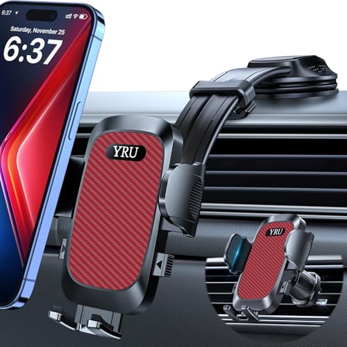 2026 Ultimate Car Phone Holder Mount [Bendable & Adjustable Aluminum Arm] Cell Phone Holder for Car Dashboard Windshield Phone Stand for iPhone 17 16 15 14 Pro Max Samsung Pickup Truck
