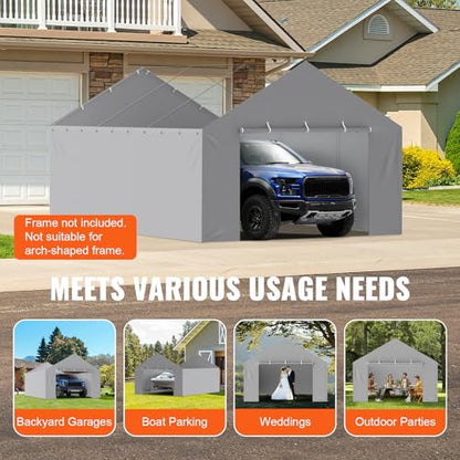 Carport Replacement Canopy Cover Side Wall 13 x 20 ft