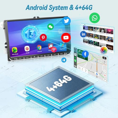 4G+64G] 9 inch Car Radio for VW Jetta Passat Seat Golf Tiguan Beetle