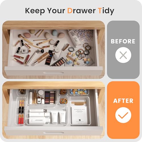 46PCS & 5Sizes Clear Drawer Organizer (46 Count)